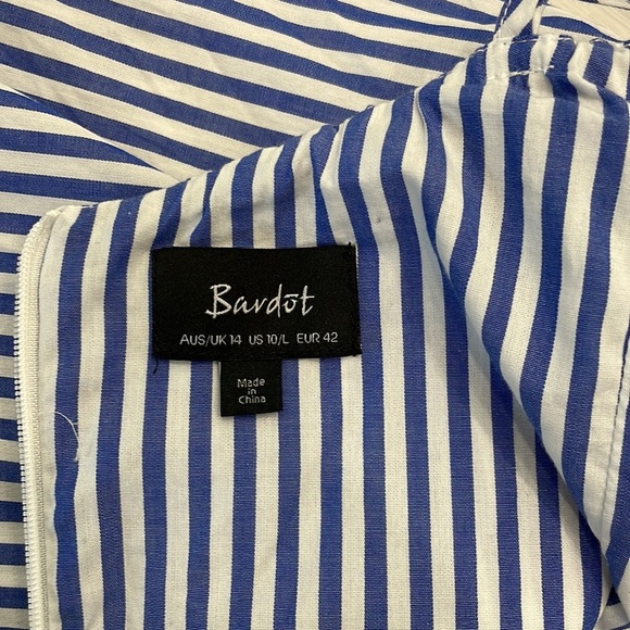 Revolve Brand Bardot Blue and White Striped Top - Picture 14 of 16